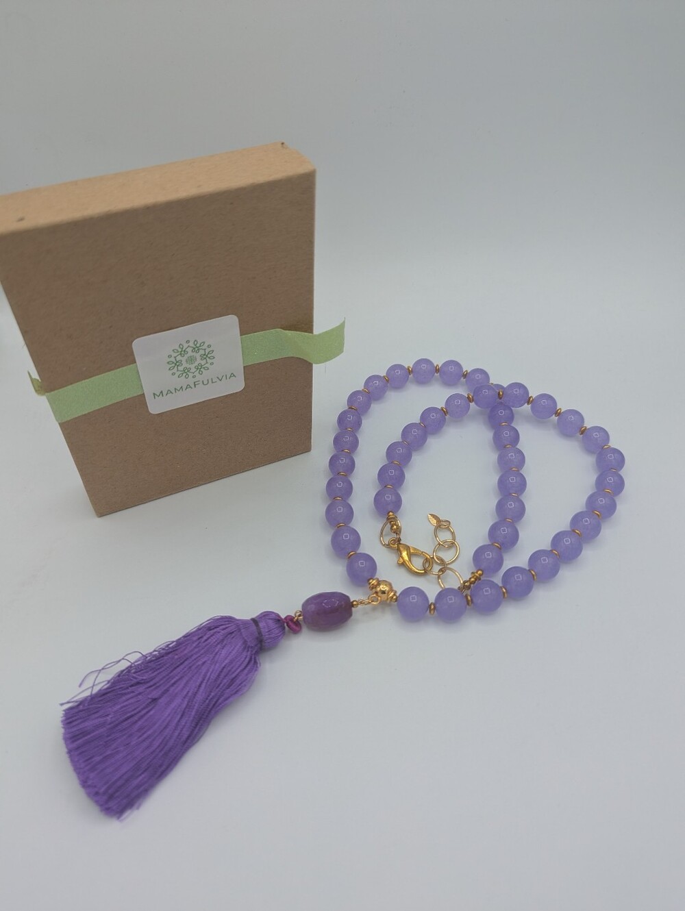 Purple Agate & Quartz Necklace